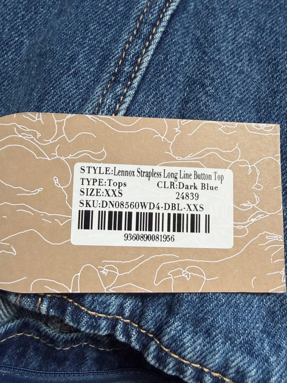 MESHKI Lennox Strapless Long Line Button Top - Picture 4 of 4